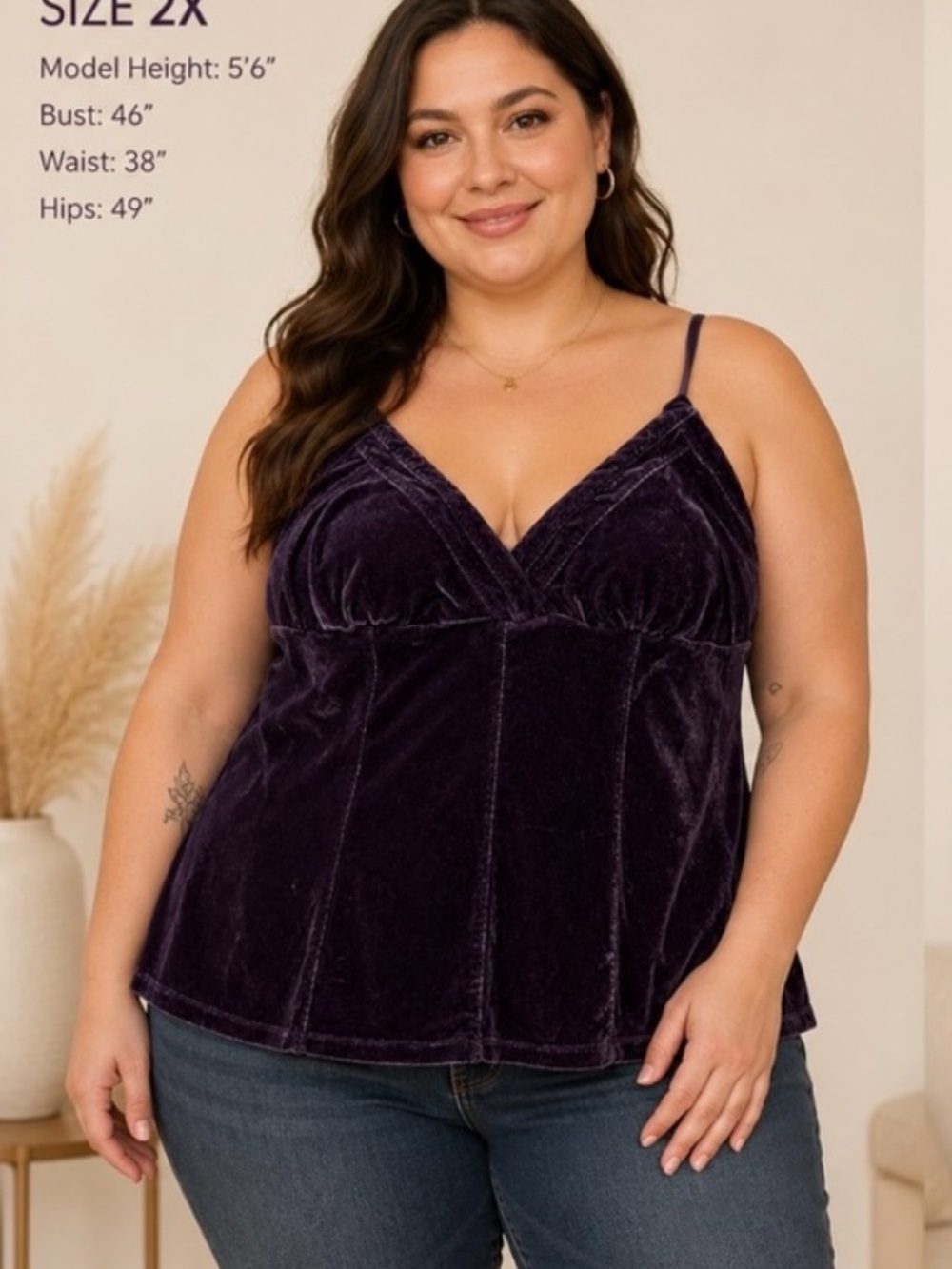 No Boundaries Purple Velvet Cami